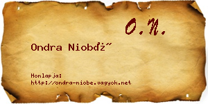 Ondra Niobé névjegykártya